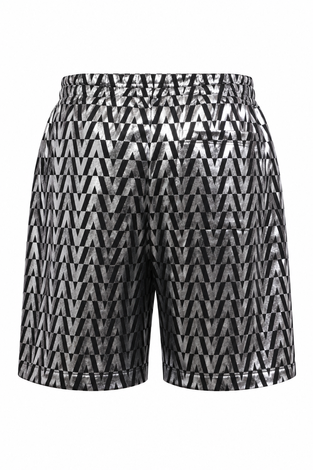 Valentino Metallic V Logo Lounge Shorts