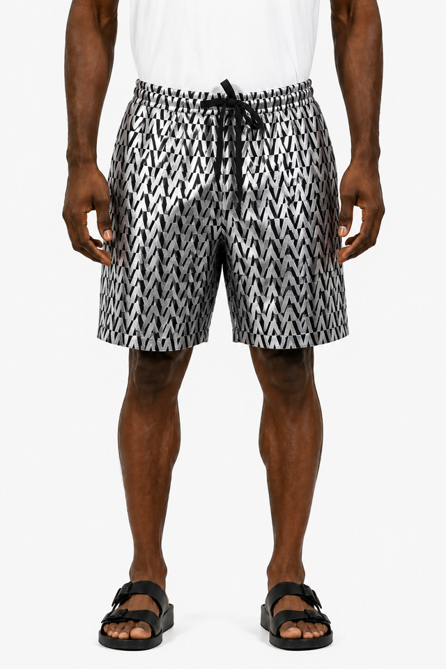 Valentino Metallic V Logo Lounge Shorts