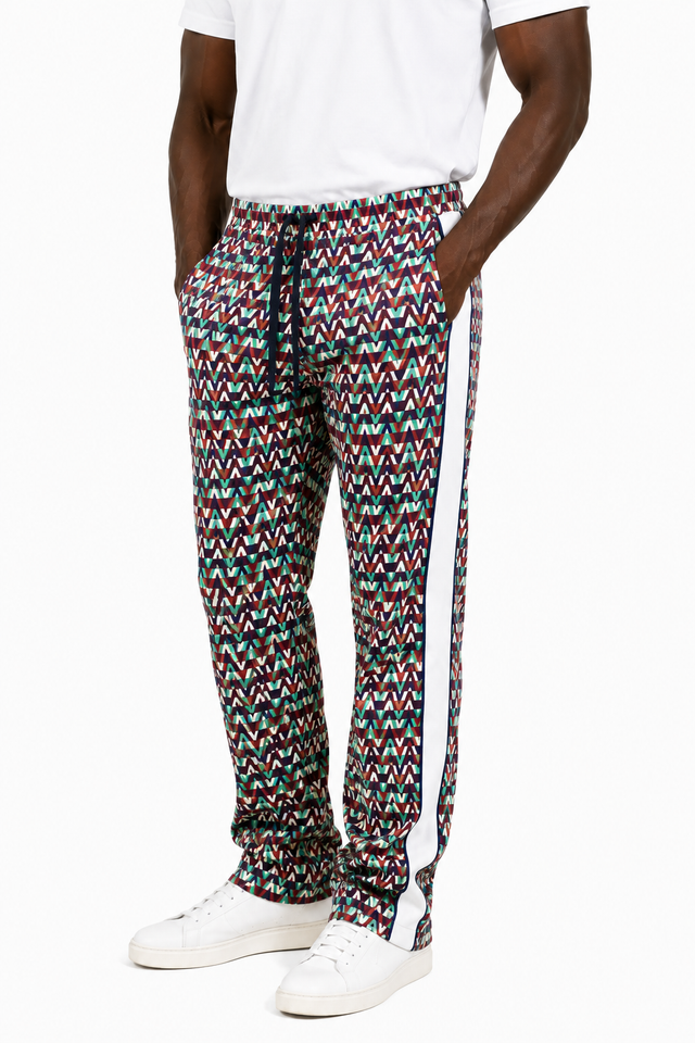Valentino Optical V-Pattern Track Pants in Multicolor