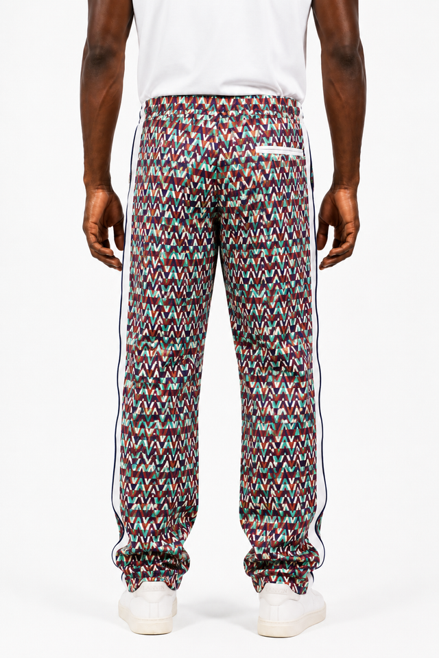 Valentino Optical V-Pattern Track Pants in Multicolor