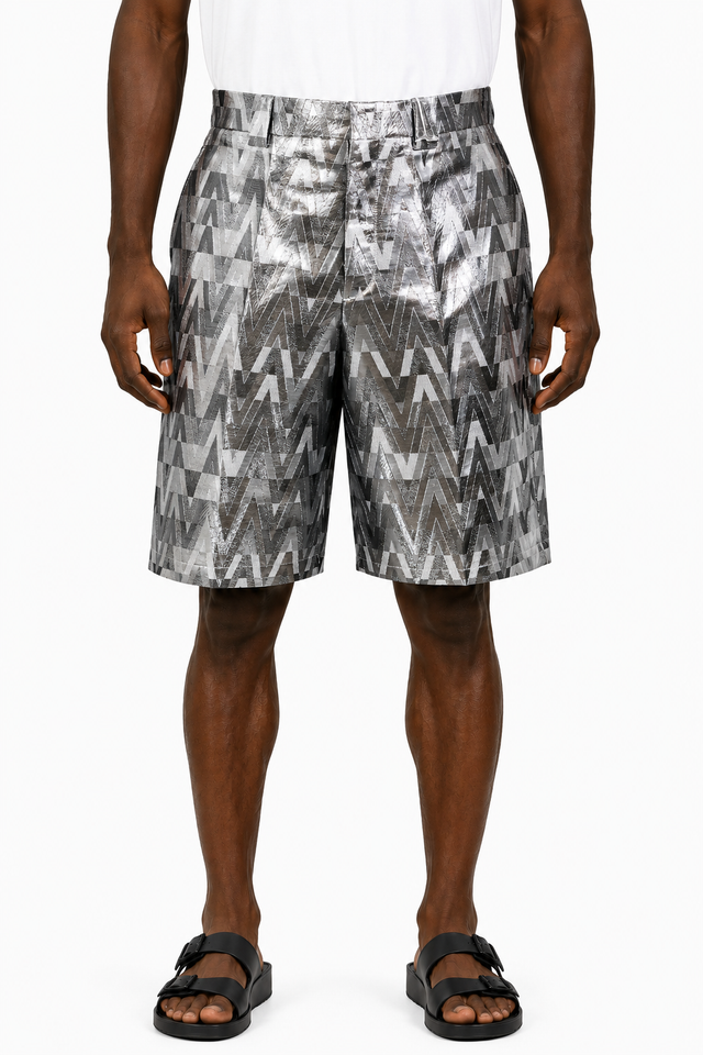 Valentino Metallic V Logo Tailored Shorts