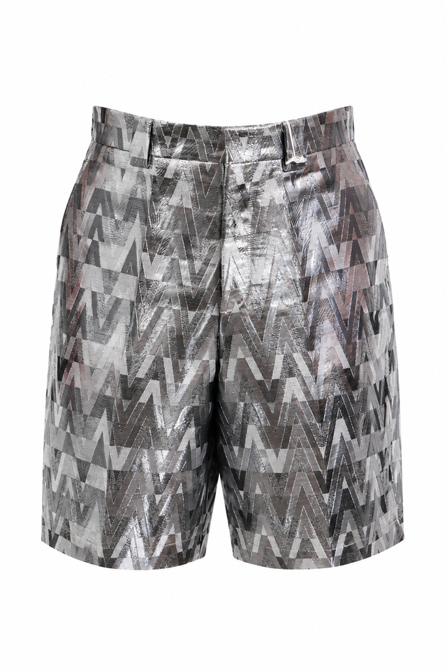 Valentino Metallic V Logo Tailored Shorts