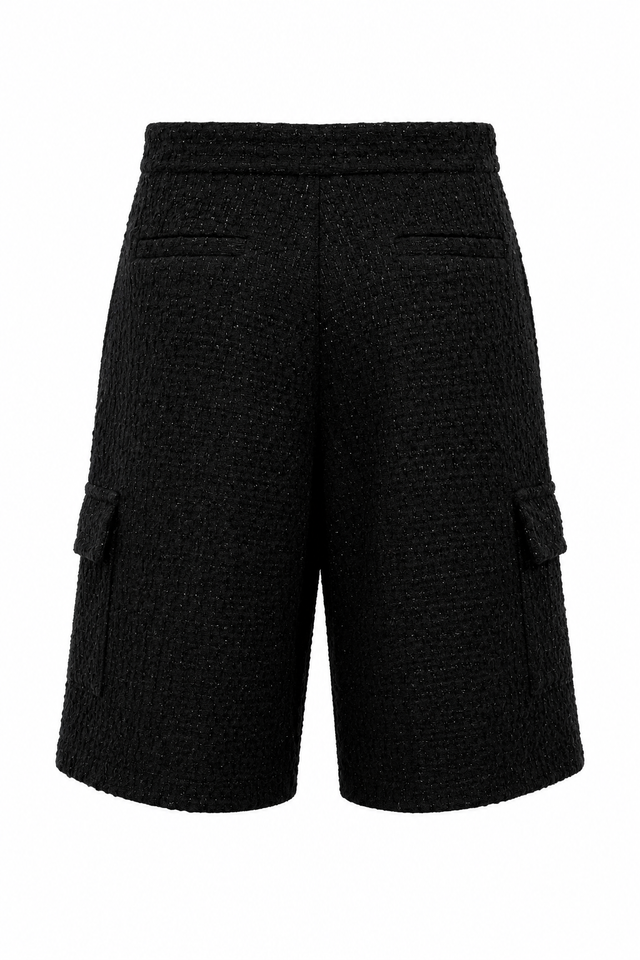 Valentino Textured Cargo Shorts in Black