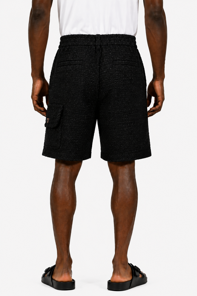 Valentino Textured Cargo Shorts in Black