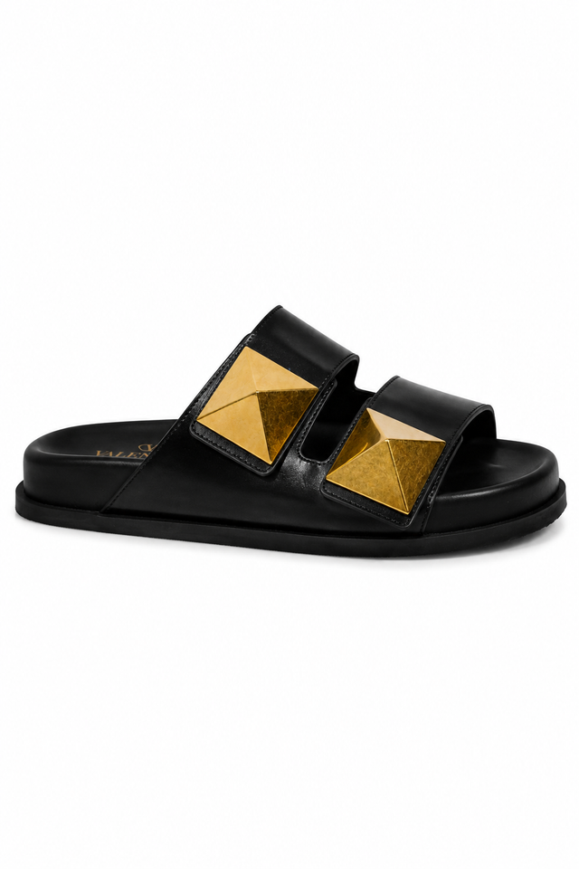 Valentino Garavani Roman Stud Leather Slides