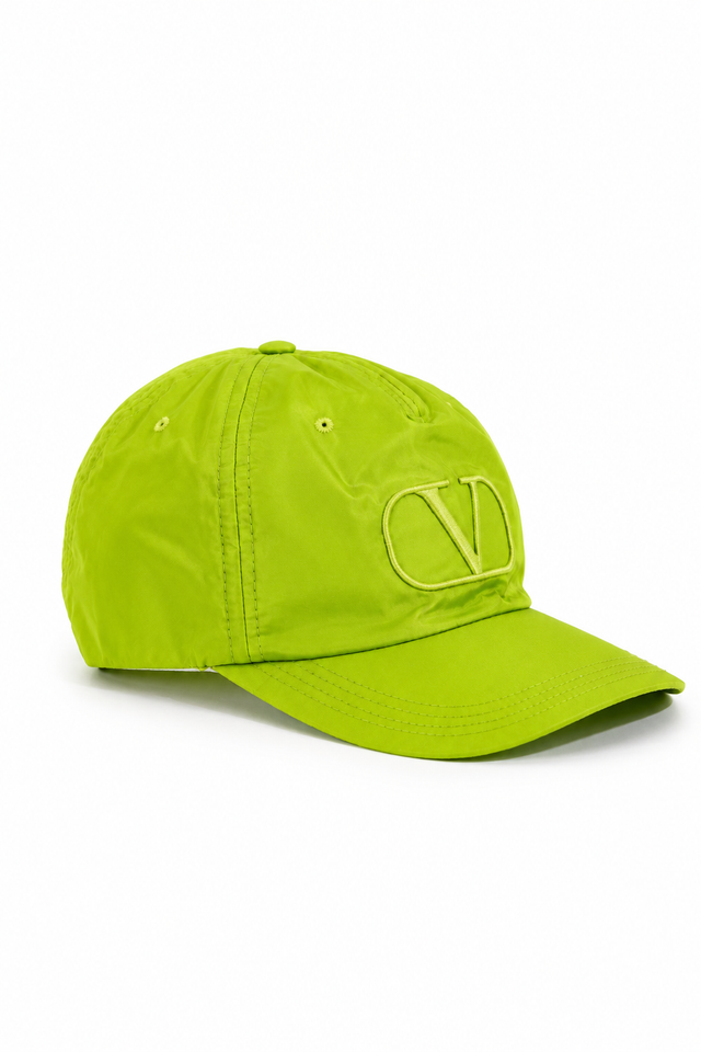 Valentino Garavani VLogo Embroidered Nylon Baseball Cap – Neon Green