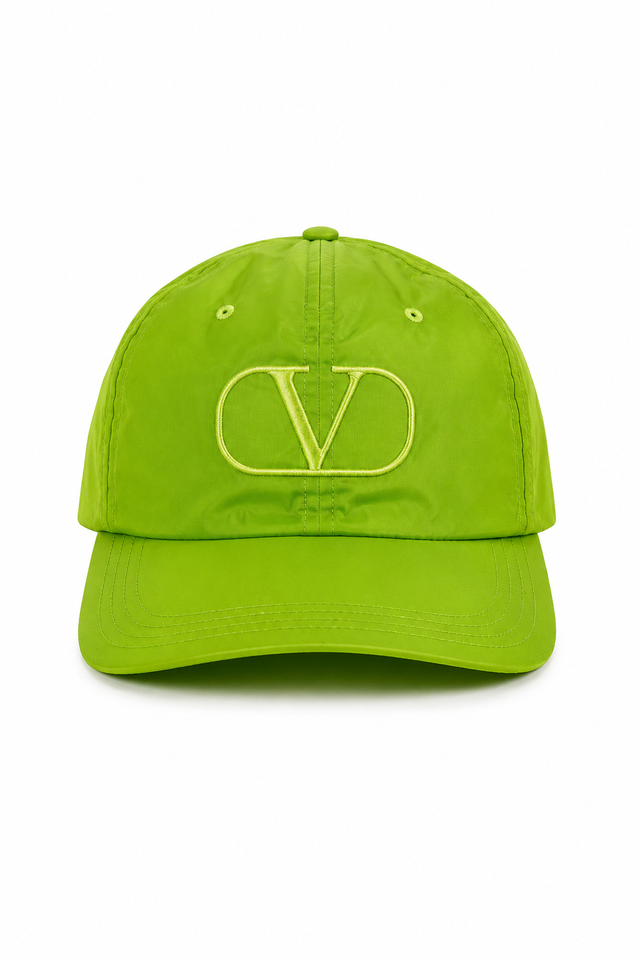 Valentino Garavani VLogo Embroidered Nylon Baseball Cap – Neon Green