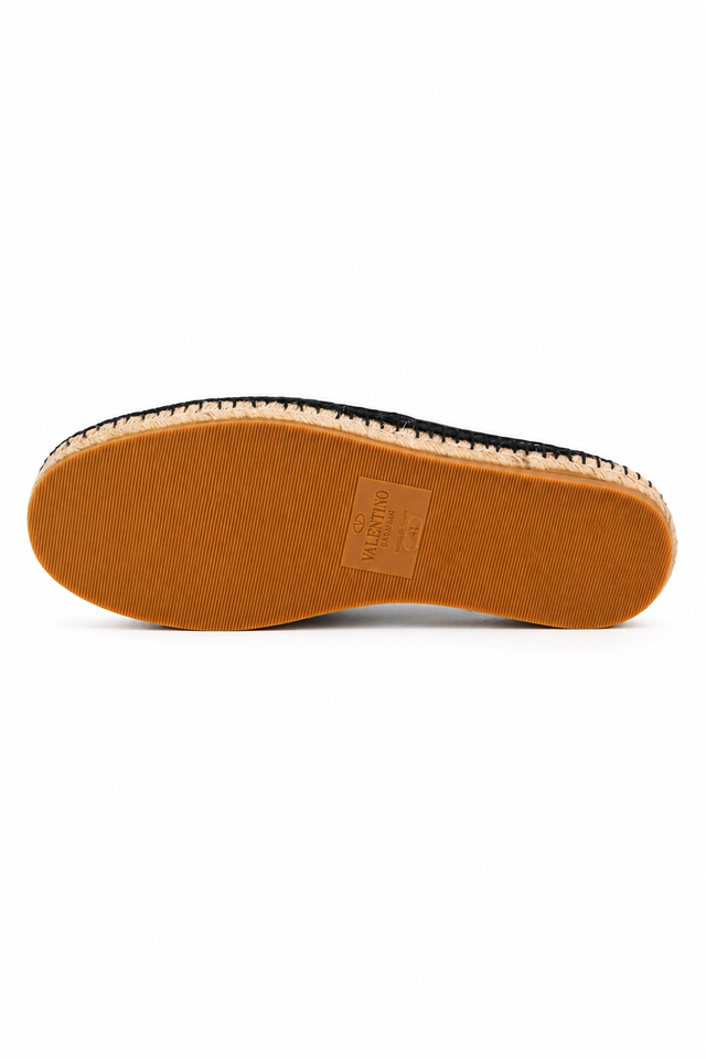 Valentino Garavani VLTN Canvas Espadrille Slip-On Shoes – Black/White
