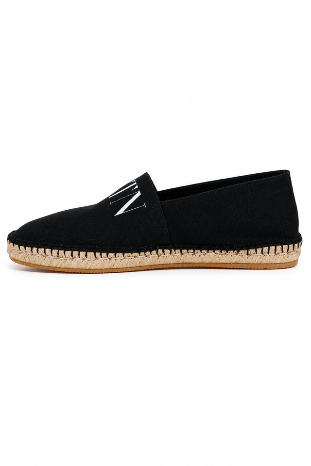 Valentino Garavani VLTN Canvas Espadrille Slip-On Shoes – Black/White