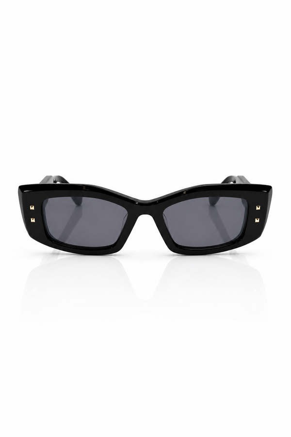 Valentino Garavani Rockstud Rectangle Sunglasses in Black