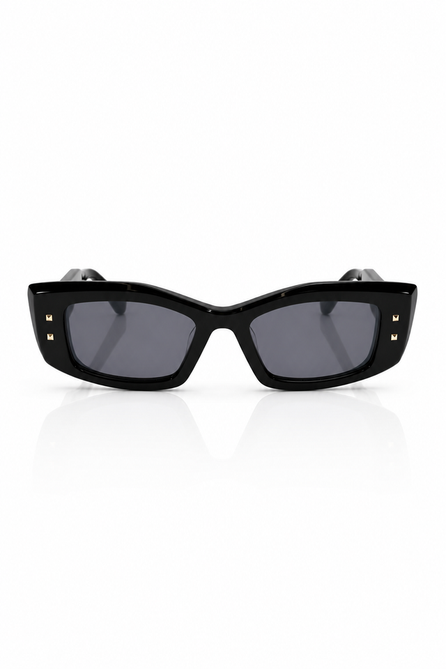 Valentino Garavani Rockstud Rectangle Sunglasses in Black