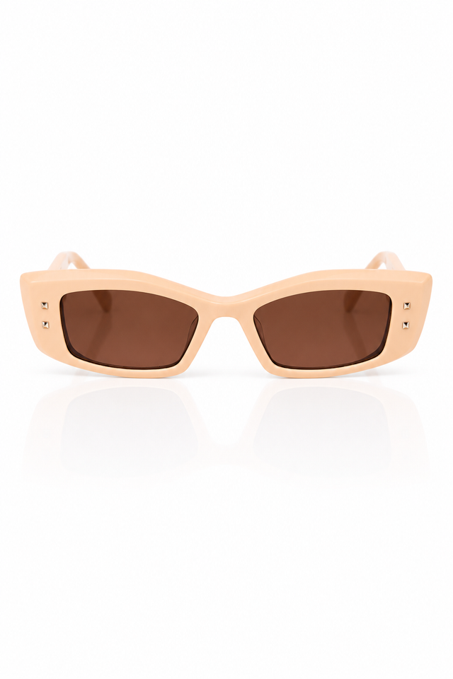 Valentino Garavani Oversized Rectangular Sunglasses in Peach