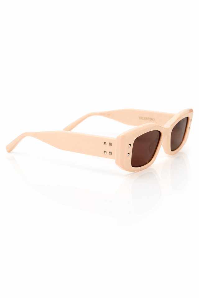 Valentino Garavani Oversized Rectangular Sunglasses in Peach