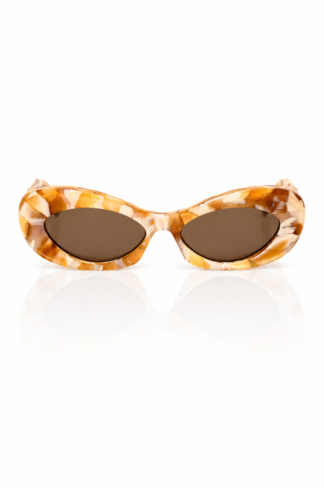 Valentino Garavani VLogo Oval Tortoiseshell Sunglasses