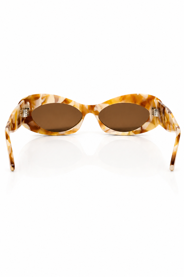 Valentino Garavani VLogo Oval Tortoiseshell Sunglasses