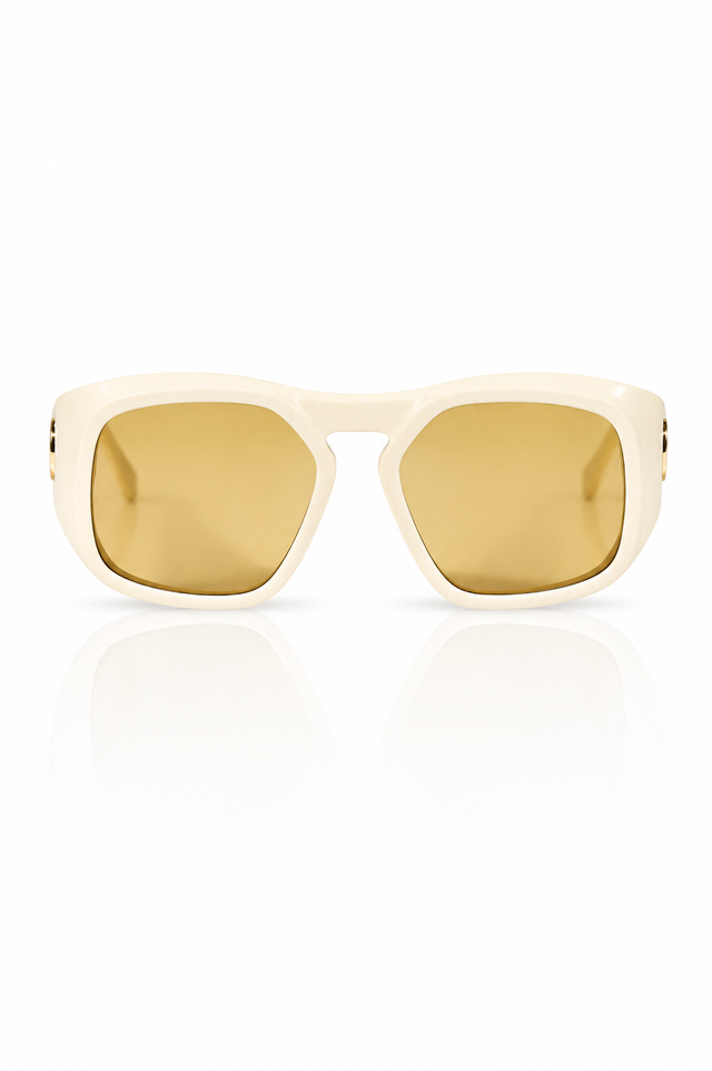 Valentino Garavani VLogo Oversized Square Sunglasses in Ivory