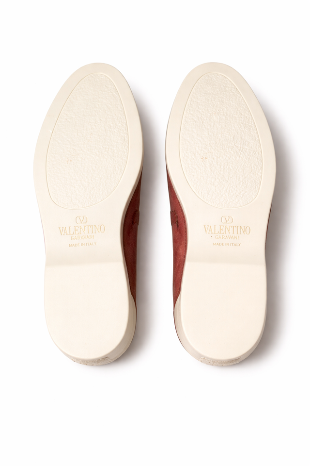 Valentino Garavani VLogo Signature Suede Loafers – Dusty Rose