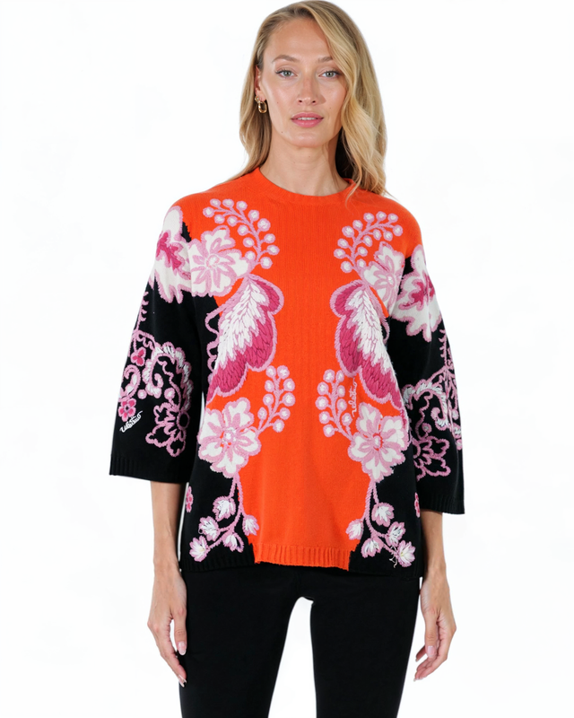 Vibrant Embroidered Knit Sweater by Valentino