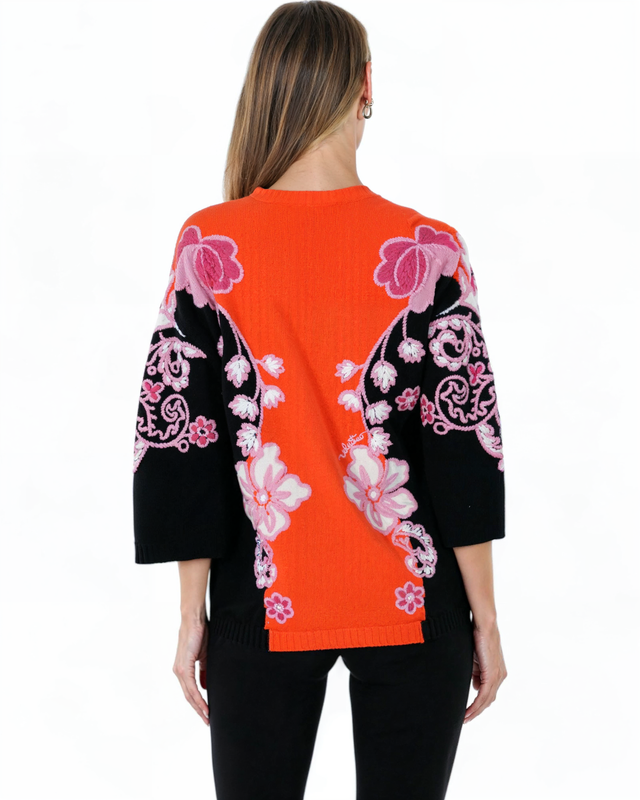 Vibrant Embroidered Knit Sweater by Valentino