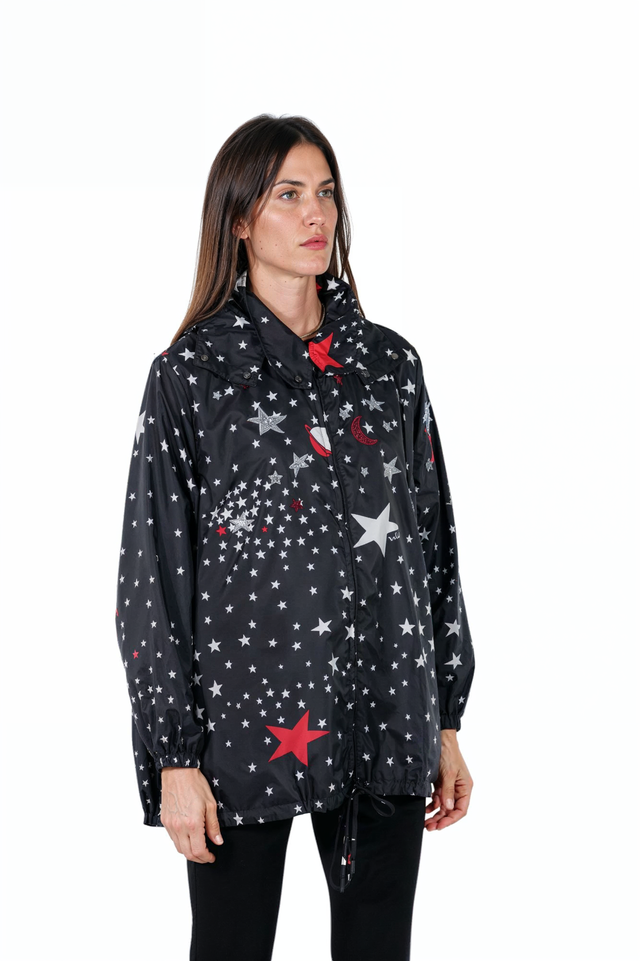 Valentino Stars and Moons Hooded Windbreaker Jacket