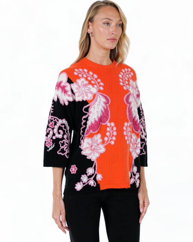 Vibrant Embroidered Knit Sweater by Valentino