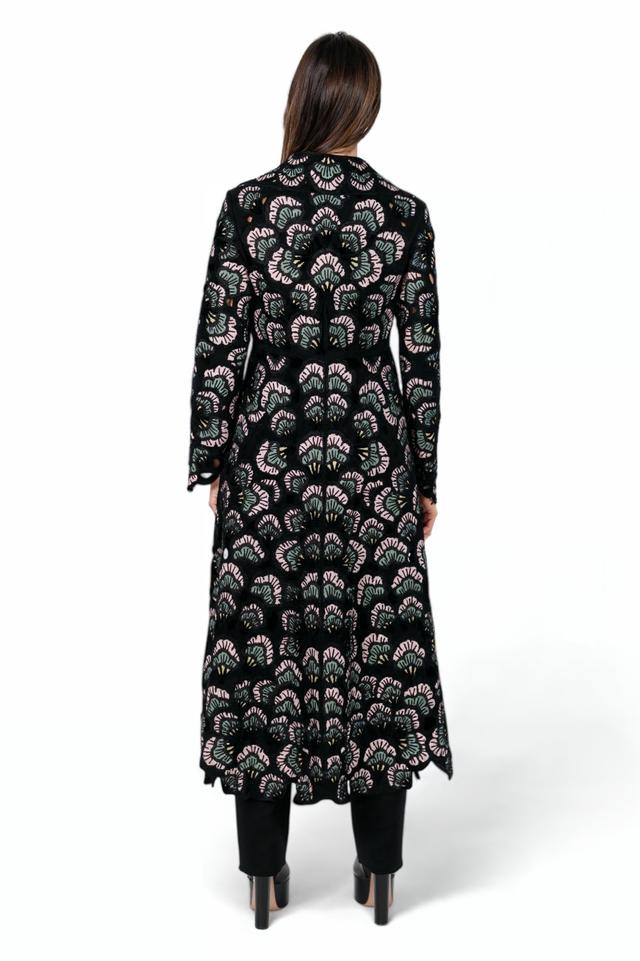 Valentino Embroidered Full-Length Coat