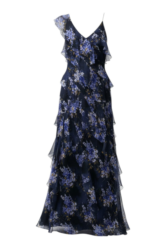 mikael aghal ruffled chiffon dress Mikael Aghal Ruffled chiffon maxi dress - Women - Red Dresses