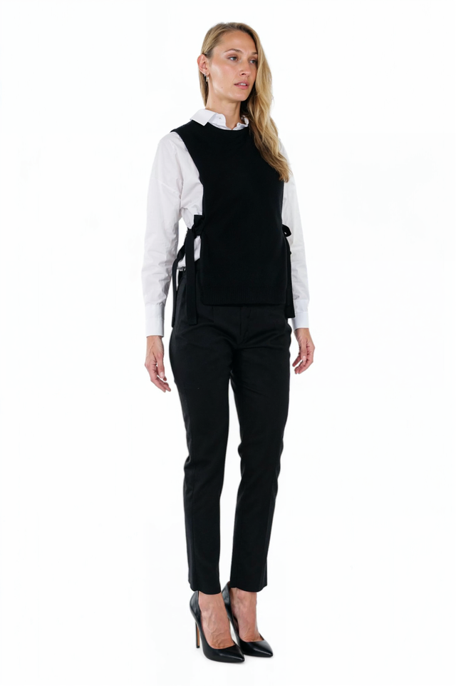 Valentino Black Sweater Vest with Side-Tie