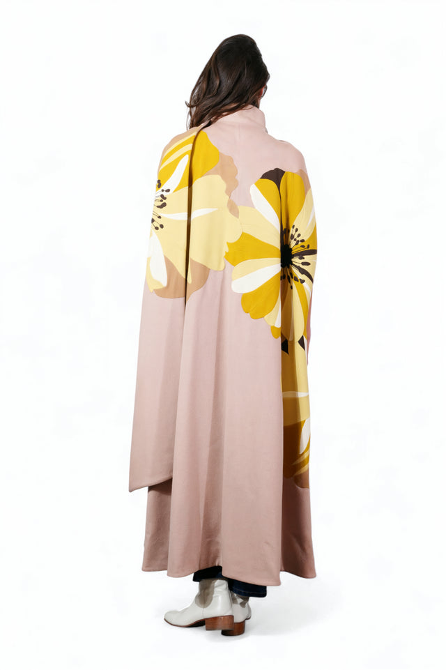 Valentino Blush Floral Cape Coat