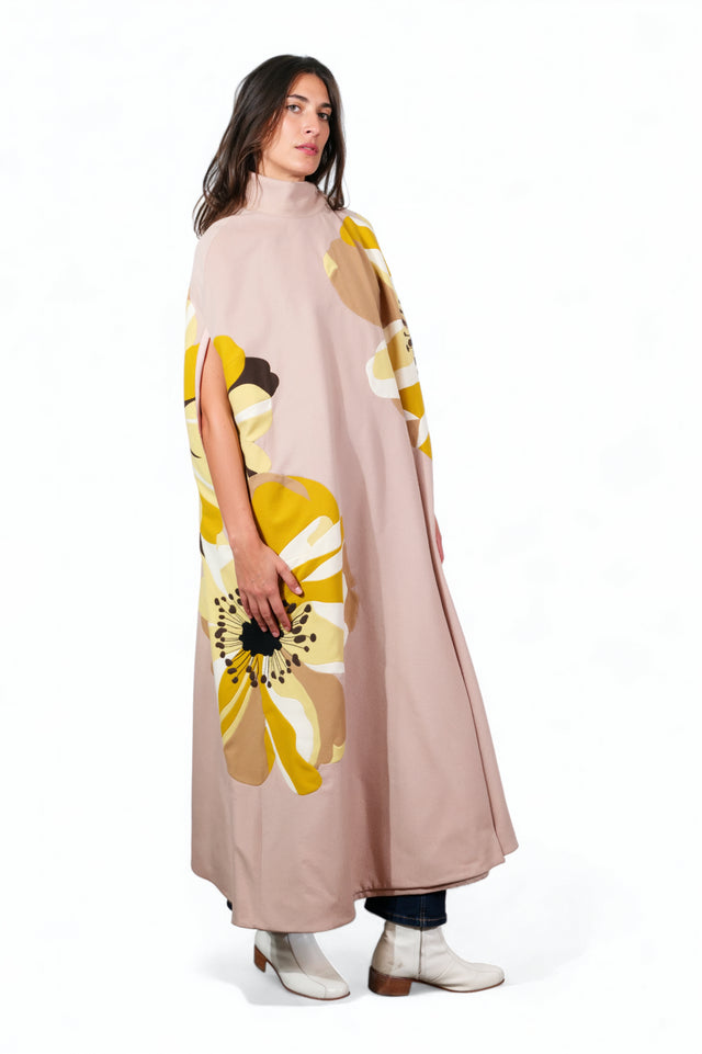 Valentino Blush Floral Cape Coat