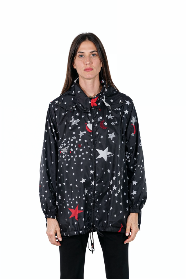 Valentino Stars and Moons Hooded Windbreaker Jacket