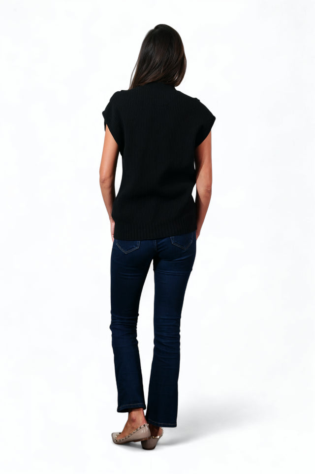 Valentino Black Braided Cutout Wool Sweater Vest