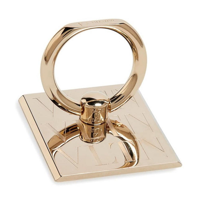 Valentino VLTN Logo Metal Smartphone Ring Stander in Gold